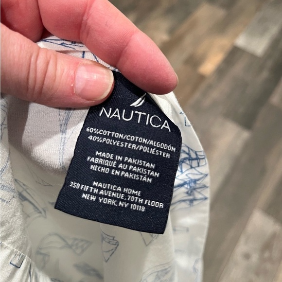NAUTICA WHITEWOOD SAILBOATS BLUE (1) Full Double FLAT SHEET - Picture 2 of 4